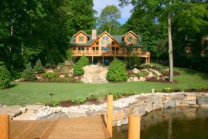 lakeside log home