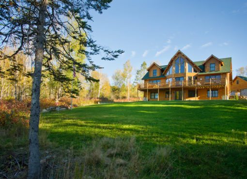 Custom log home owned by Tom Carpenter