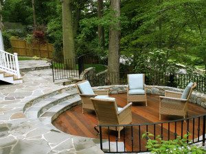 sloped site patio