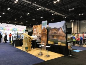 Katahdin Cedar log homes tradeshow floor