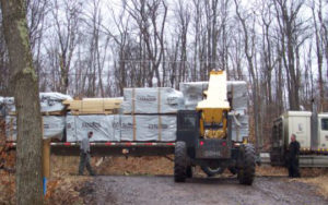 log delivery day Katahdin Cedar Log Homes