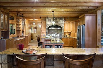 log home kitchen lighting