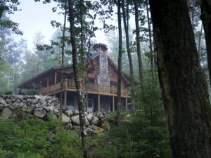 log home chimney style