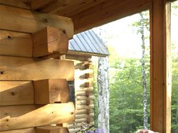 cedar log home porch