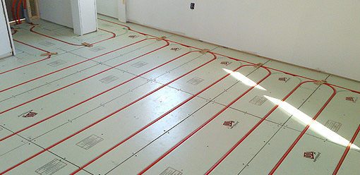 radiant heat option log home